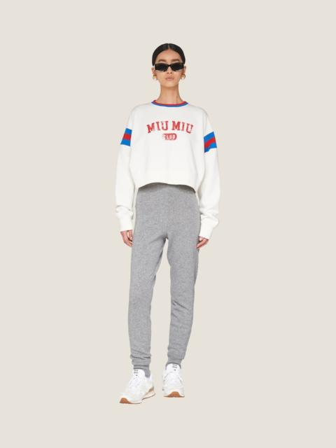 Miu Miu Printed cropped cotton sweatshirt
