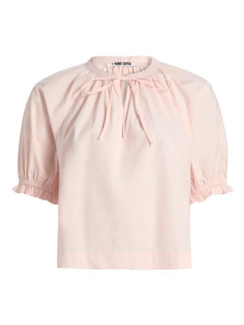 CIAO LUCIA! Women's Esti Tieneck Cotton Poplin Top - Powder