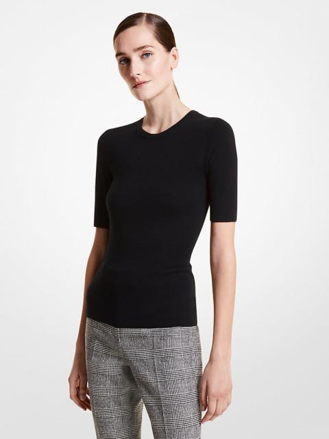 MICHAEL KORS COLLECTION Cashmere Three-Quarter Sleeve Sweater