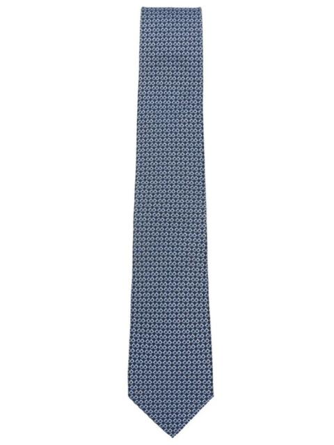 FERRAGAMO SILK TIE GANCINI SQUARE PRINT