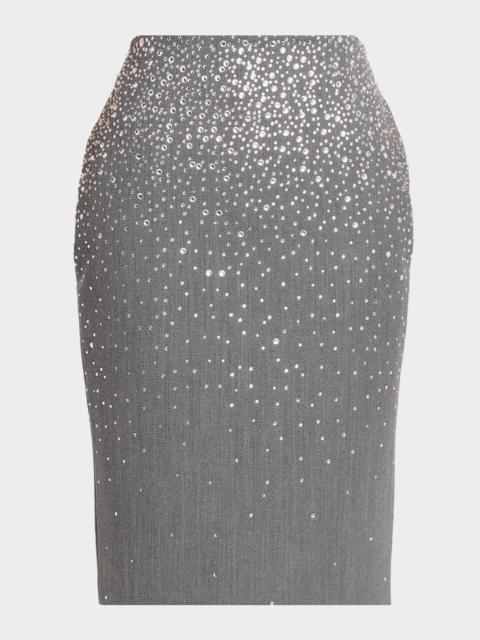 ALEX PERRY Crystal Suiting Pencil Skirt