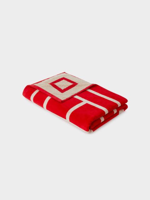 Totême Monogram jacquard beach towel red
