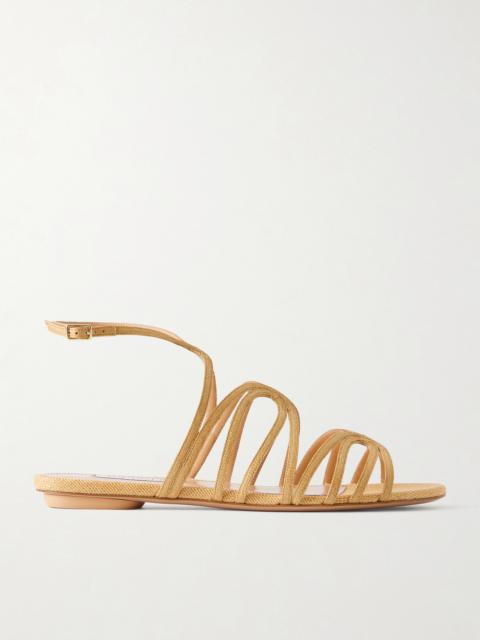 AQUAZZURA Serenade Raffia Flat Sandals