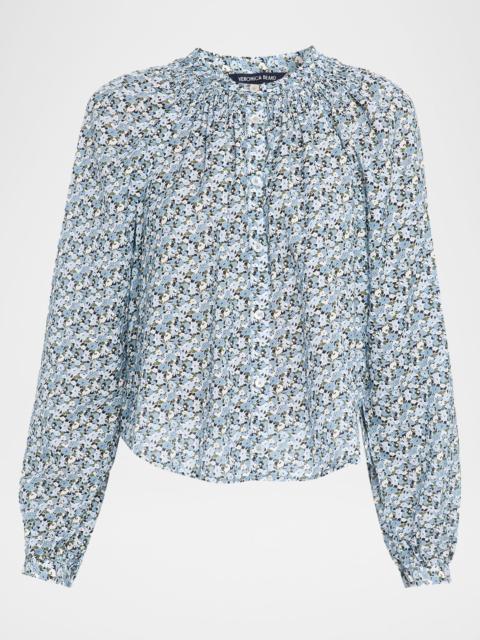 VERONICA BEARD Madge Floral Cotton Voile Blouse