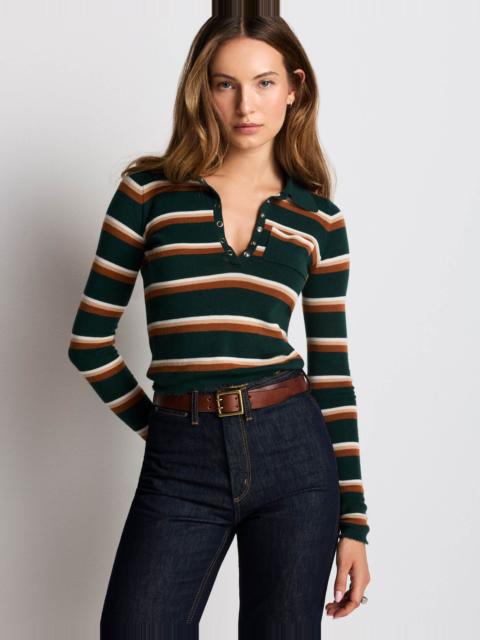 RE/DONE Erin Striped Pullover - Aspen/Cognac
