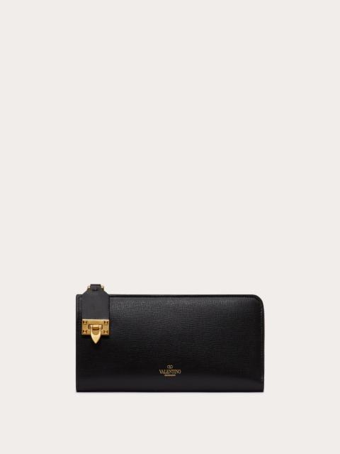 Valentino VALENTINO GARAVANI ROCKSTUD CALFSKIN WALLET WITH ZIPPER