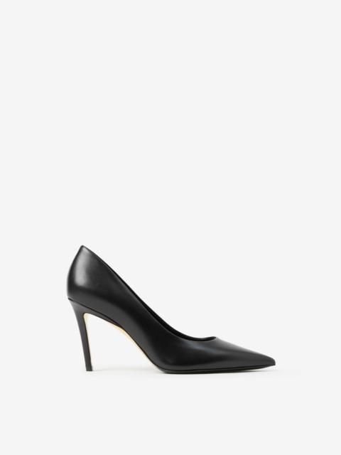 Leather Point-toe Pumps