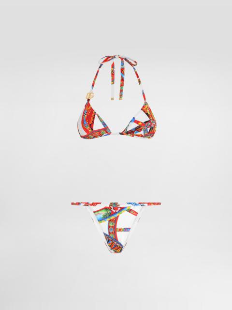 Dolce & Gabbana Carretto-print triangle bikini