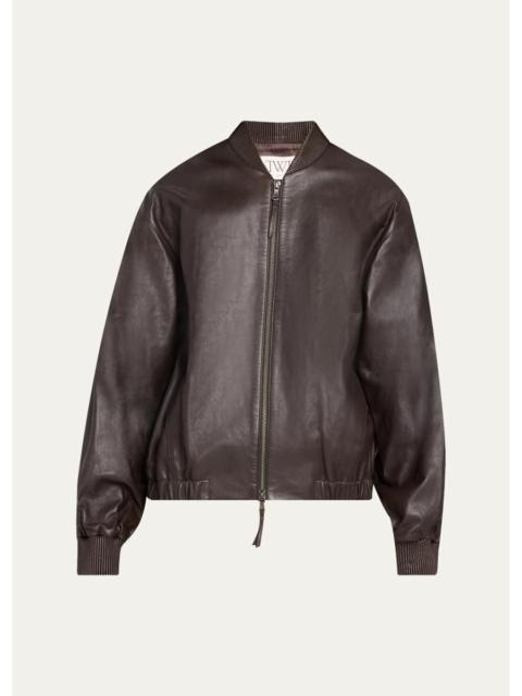 TWP Bubble-Hem Leather Bomber Jacket