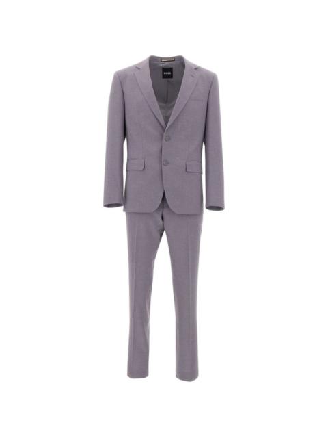 BOSS two-piece slim-fit suit in micro-patterned fabric