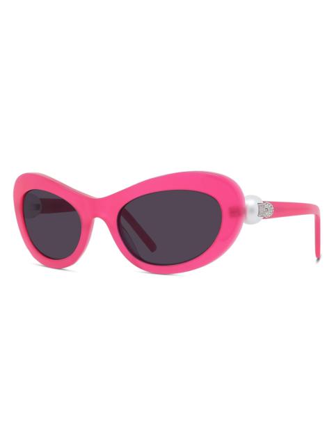Givenchy Women's Pearl Oval 51MM Sunglasses - Hot Pink Smoke