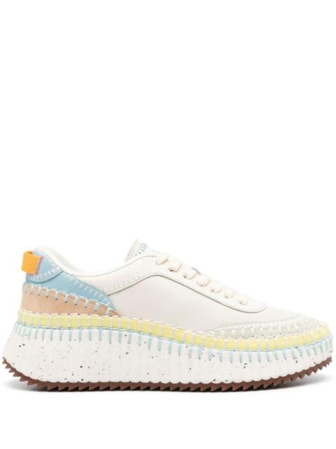 Chloé White Nama Whipstitch Sneakers