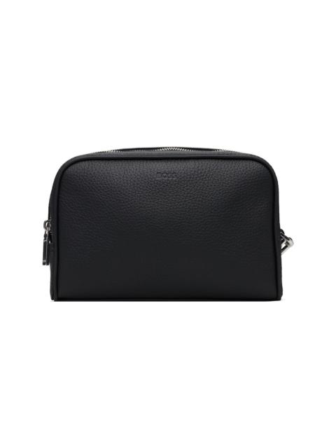 BOSS Black Grained Leather Pouch