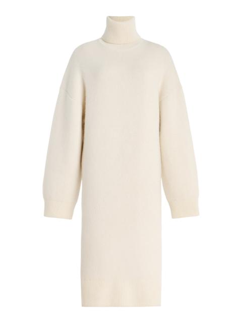 TOTEME Cashmere-Wool Turtleneck Midi Sweater Dress ivory