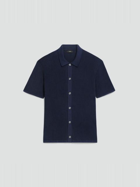 Theory Mesh Button-Up Shirt in Cotton