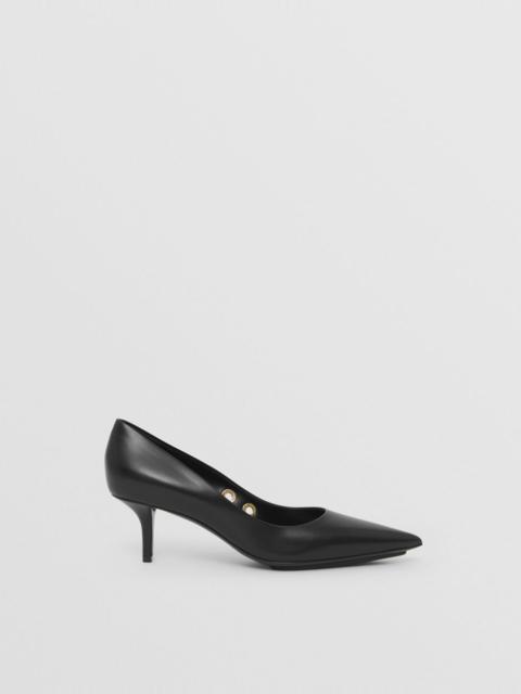 Burberry Eyelet Detail Leather Point-toe Pumps