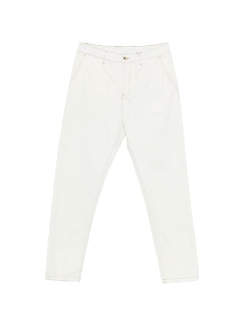 Canali contrast-trim trousers