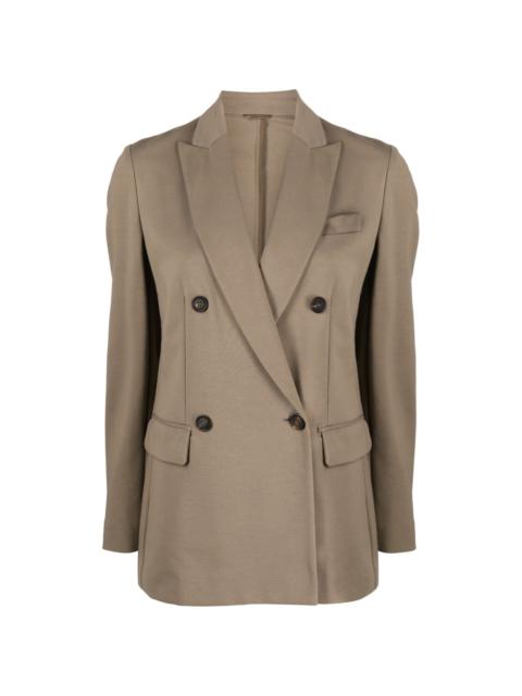 double-breasted cotton-blend blazer