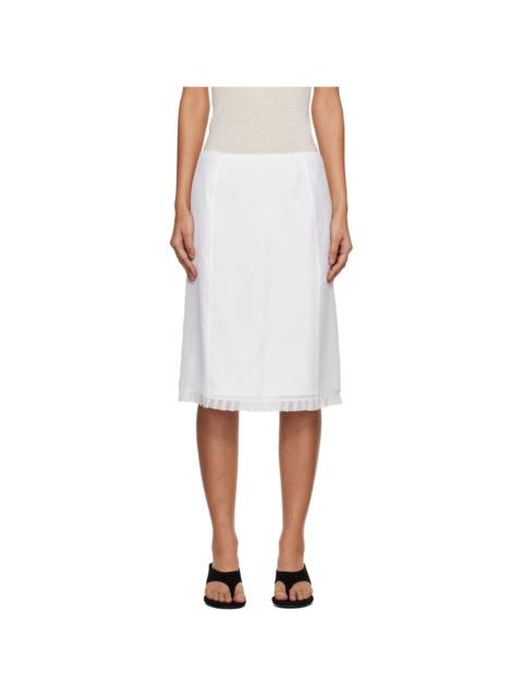 Dunst White H-Line Laced Midi Skirt