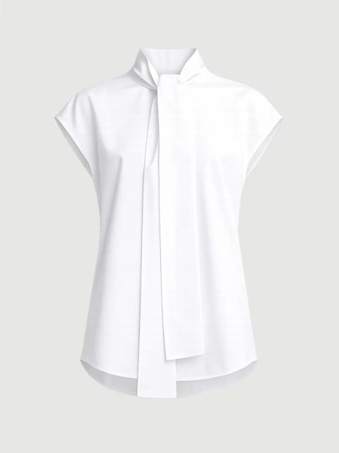 Marni WHITE POPLIN SLEEVELESS BLOUSE WITH NECK TIE