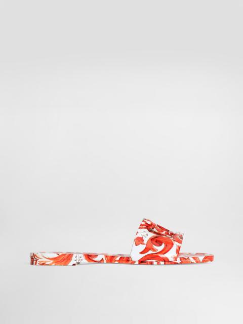 Dolce & Gabbana Majolica-print rubber beachwear slides