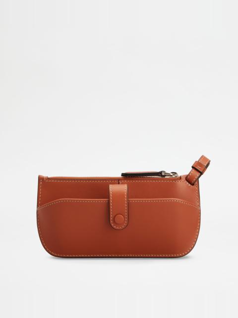 Tod's SUNGLASSES CASE IN LEATHER - ORANGE