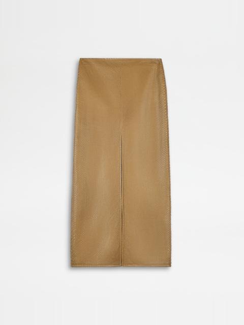 Tod's MIDI SKIRT IN PYTHON - BEIGE