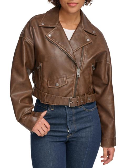 Faux Leather Moto Jacket