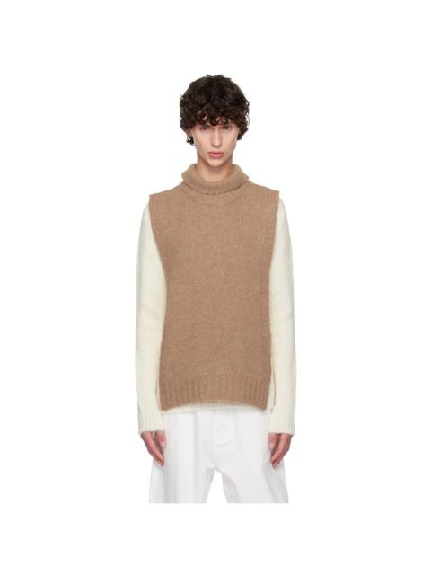 Jil Sander Brown Vented Vest