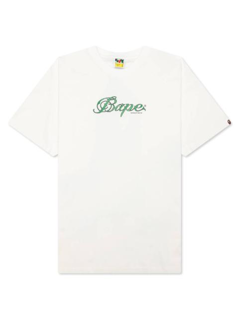 A BATHING APE® LOGO RELAXED FIT TEE - IVORY