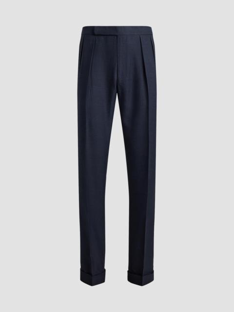 Ralph Lauren Men's Gregory Cashmere-Silk Glen Plaid Trousers - Racing Navy