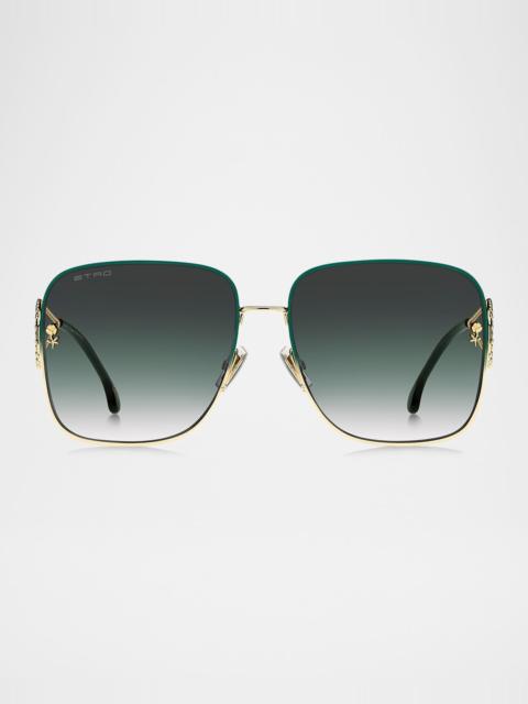 Etro Square Metal Sunglasses
