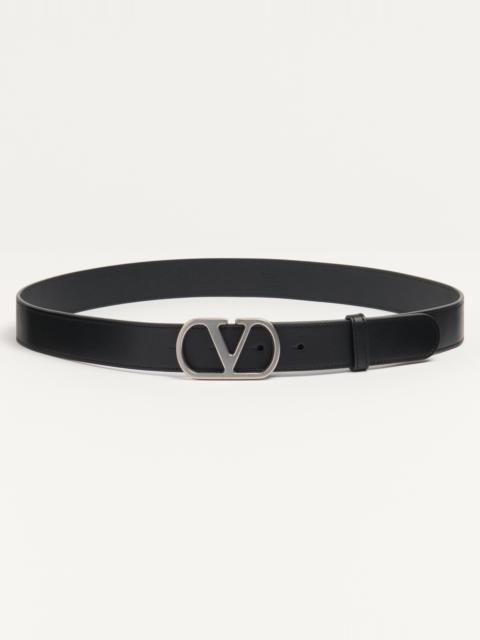 Valentino VLOGO SIGNATURE BELT IN SHINY CALFSKIN 30 MM