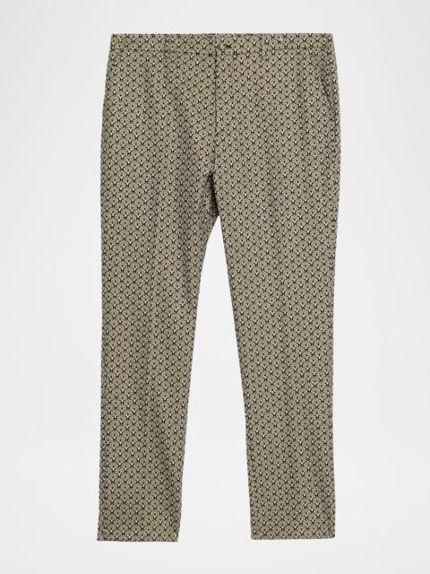 Etro Men's Medallion Jacquard Flat-Front Trousers