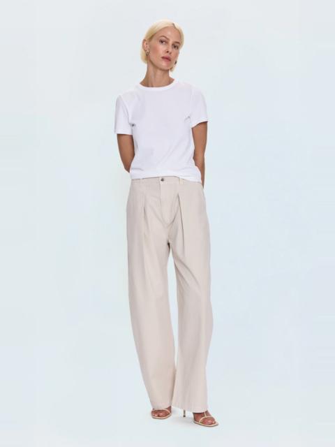 PISTOLA EDEN PLEATED BARREL TROUSER – PARCHMENT