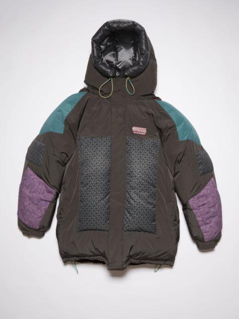 Acne Studios Hooded ripstop puffer jacket - Dark khaki/multi