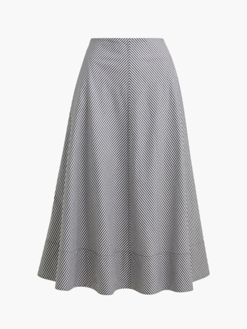 BRANDON MAXWELL The Knox Skirt in Black and White Striped Cotton