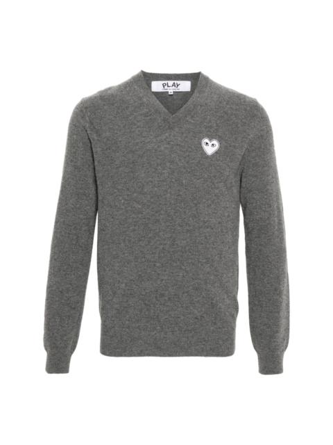 Comme des Garçons PLAY heart-patch mélange-effect wool jumper