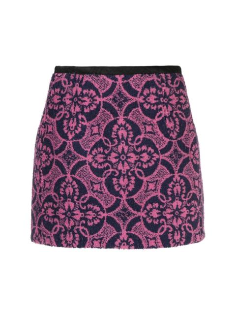 Marine Serre Towels jacquard mini skirt