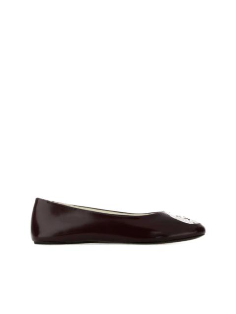 TORY BURCH Reva leather flat pumps