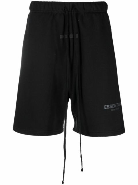 logo-print drawstring track shorts