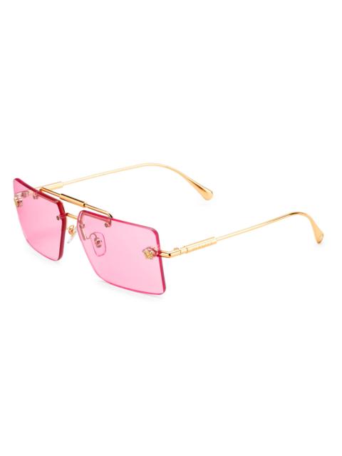 VERSACE Men's Medusa 63MM Rectangular Sunglasses - Gold