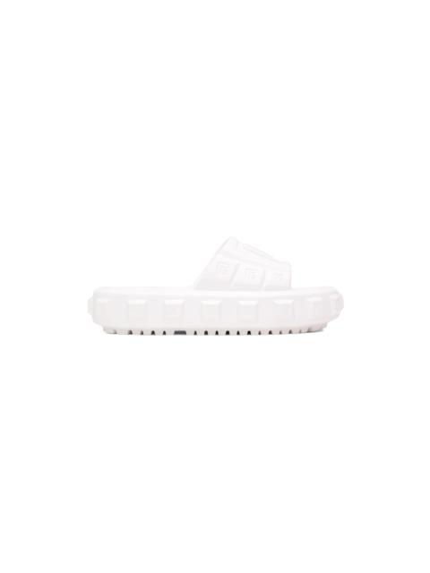 Balmain White Ari Flat Mules