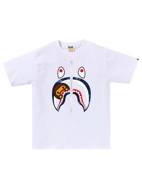 BAPE Color Camo Milo Shark Tee 'White/Navy'