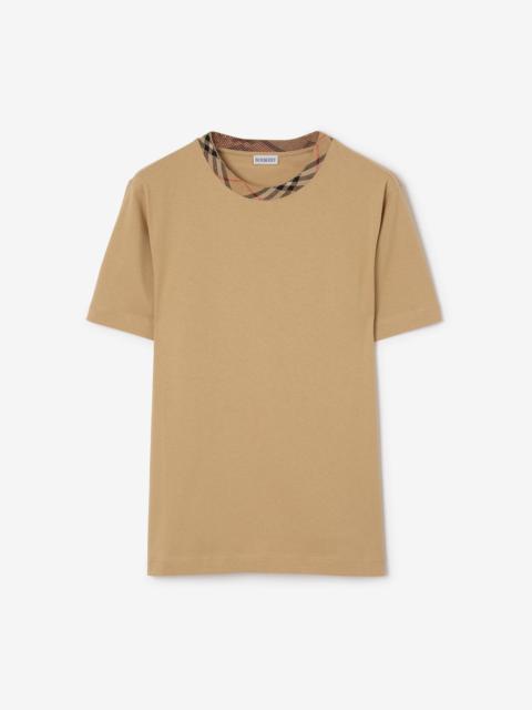 Check Trim Cotton T-shirt