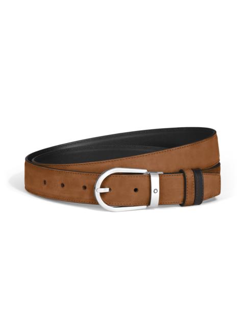 Montblanc HORSESHOE 30 MM REVERSIBLE BELT IN SUEDE LEATHER