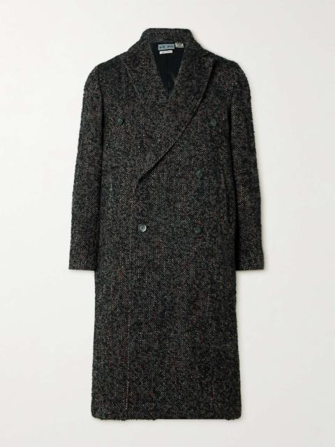 Blue Blue Japan Double-Breasted Wool-Blend Tweed Coat