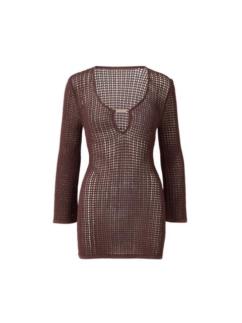 MELISSA ODABASH ELLIS BROWN DRESS