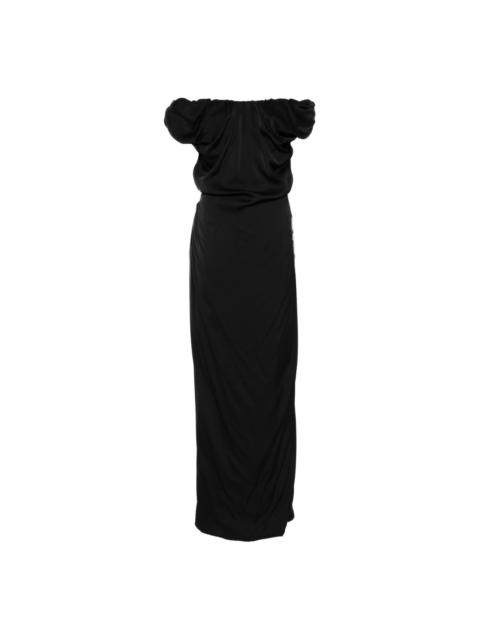 Ginnie Amber off-shoulder maxi dress
