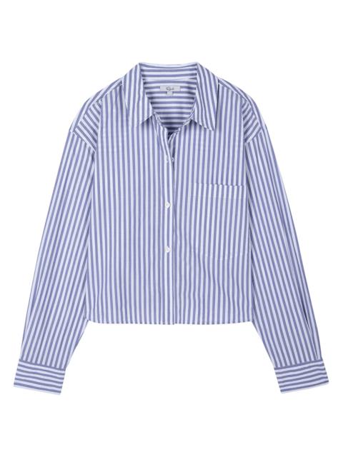 Rails Women's Ramy Striped Crop Button-Front Shirt - Blue Stripe